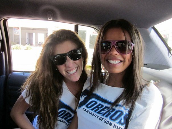 Christiana and her friend wearing same t-shirt.